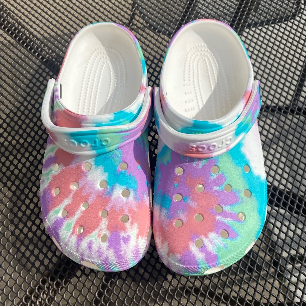 Tie dye Crocs